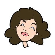 cartoon happy female face N187