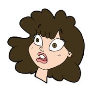 cartoon shocked female face N9