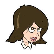 cartoon annoyed woman N192