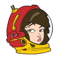 cartoon female astronaut N28