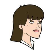cartoon serious woman N20
