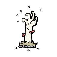Cartoon Zombie Rising From Grave N33