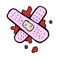cartoon bloody medical plaster N10