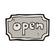 Cartoon Open Sign N9