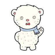 cartoon polar bear wearing scarf N8