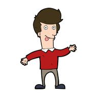 cartoon man sticking out tongue N30