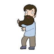 cartoon excited bearded man N10