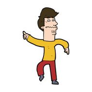 cartoon worried man pointing N29