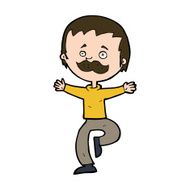 cartoon dancing man with mustache N10