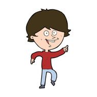 cartoon happy pointing man N19