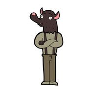 cartoon friendly werewolf N12