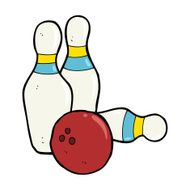 ten pin bowling cartoon N10