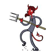 Cartoon Devil With Pitchfork N30