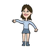 cartoon woman making hand gesture N10