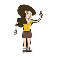 cartoon pretty woman with idea N69