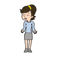 cartoon woman shrugging shoulders N482