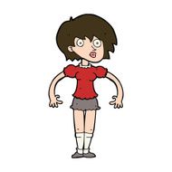 cartoon surprised woman N241