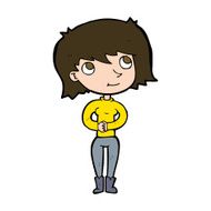 cartoon friendly woman N70