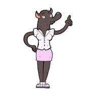 cartoon werewolf woman with idea N6