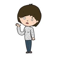 cartoon worried woman N80