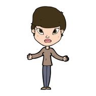 cartoon woman shrugging shoulders N483
