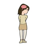 cartoon brainy woman N10