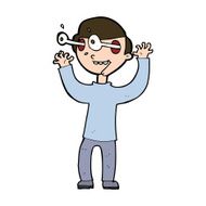cartoon man with popping out eyes N30