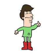 cartoon nervous man N155