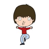 cartoon excited boy N156