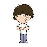 cartoon suspicious man N41