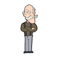 cartoon bored old man N19