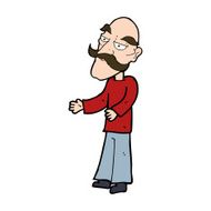 cartoon old man with mustache N27