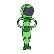 cartoon female astronaut N29