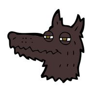 cartoon smug wolf face N6