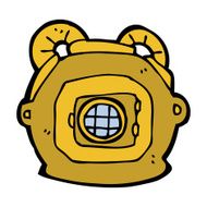 cartoon old deep sea diver helmet N10
