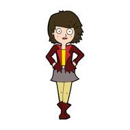 cartoon girl in jacket N10