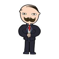 cartoon old man with mustache N28