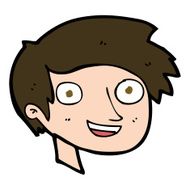 cartoon happy boy face N48