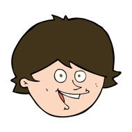cartoon happy boy face N49