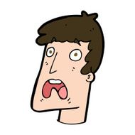 cartoon shocked man N129