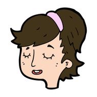 cartoon pretty female face N97
