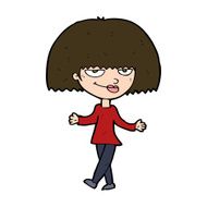 cartoon smug looking woman N10