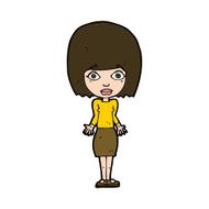 cartoon woman shrugging shoulders N486
