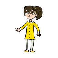 cartoon worried girl N10