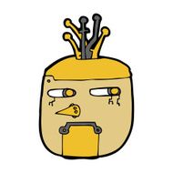 cartoon robot head N76