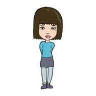 cartoon serious girl N10