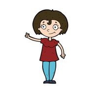 cartoon happy woman pointing N69