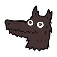 Cartoon Wolf Head N28