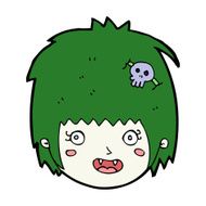 cartoon happy vampire girl face N10