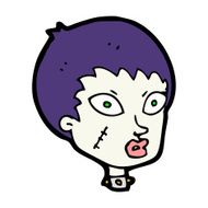 cartoon female zombie head N10